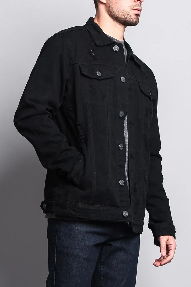 Premium Distressed Denim Jacket - Image 9