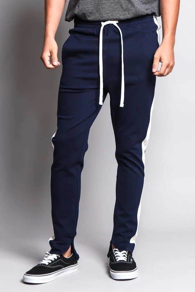 Premium Stretch Slim Fit Striped Track Pants - Image 25