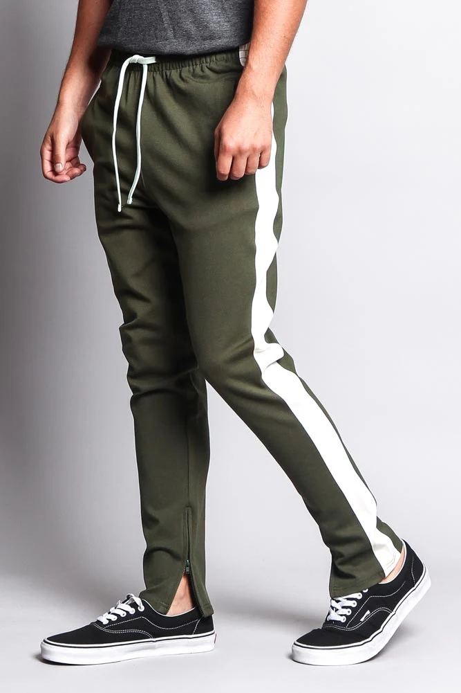 Premium Stretch Slim Fit Striped Track Pants - Image 39