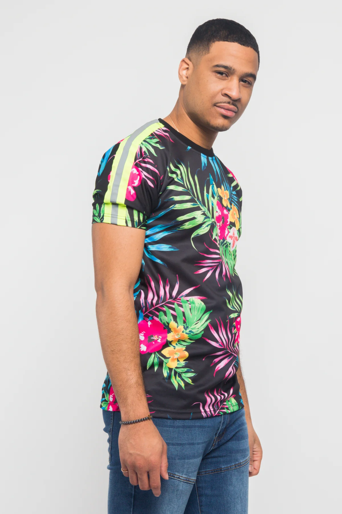 Reflective Neon Floral T-Shirt - Image 5