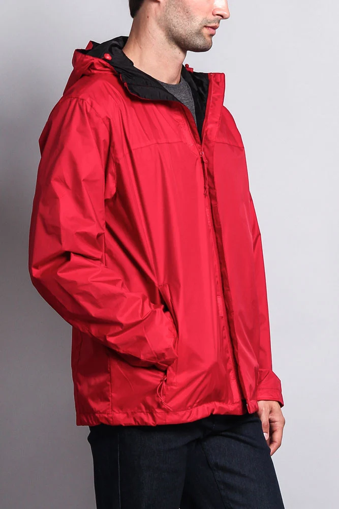 Solid Color Classic Hooded Windbreaker Jacket - Image 32