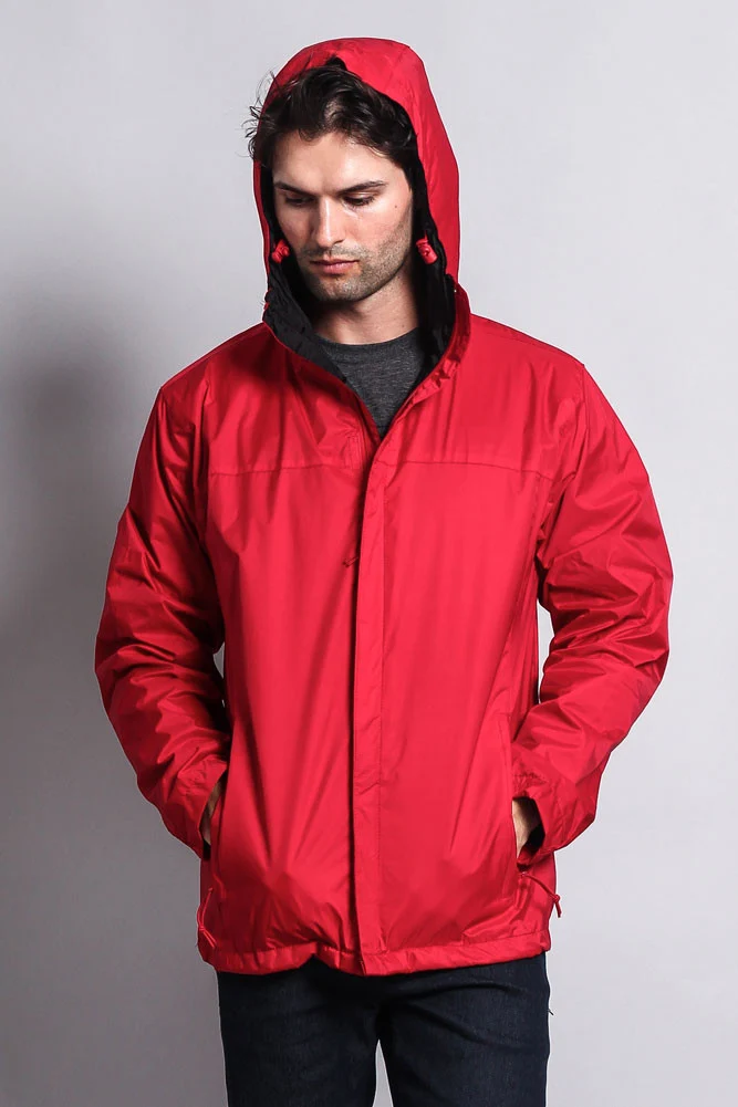 Solid Color Classic Hooded Windbreaker Jacket - Image 33