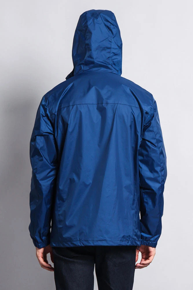 Solid Color Classic Hooded Windbreaker Jacket - Image 8