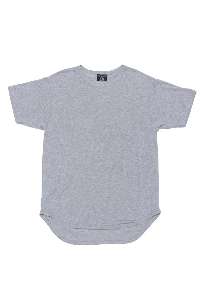 Solid Color Long Length Curved Hem T-Shirt - Image 16