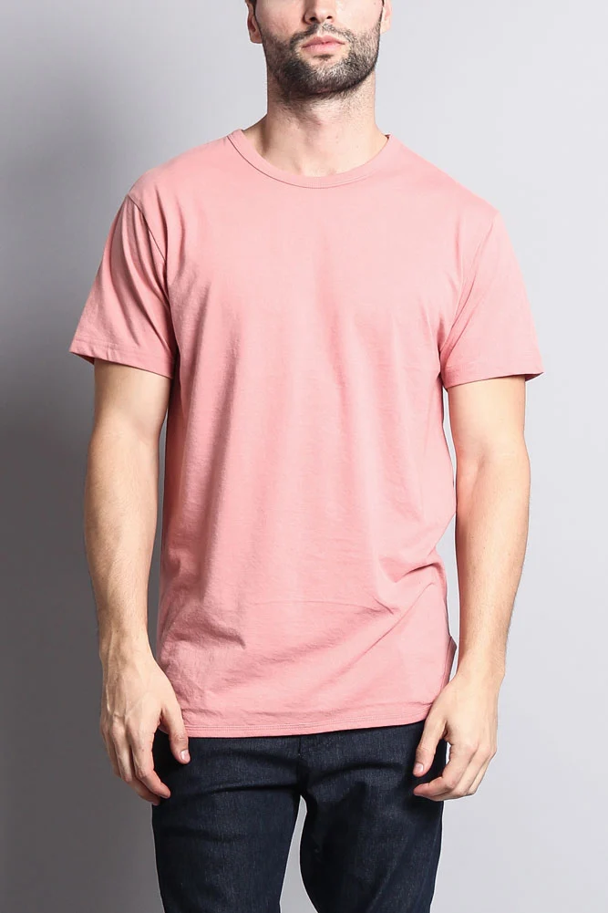 Solid Color Long Length Curved Hem T-Shirt - Image 23