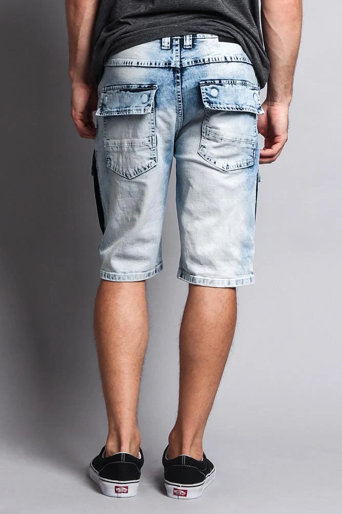 Special Wash Front Cargo Pocket Denim Shorts - Image 13