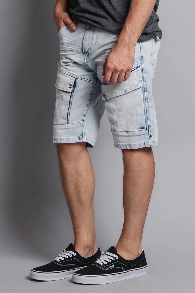 Special Wash Front Cargo Pocket Denim Shorts - Image 4