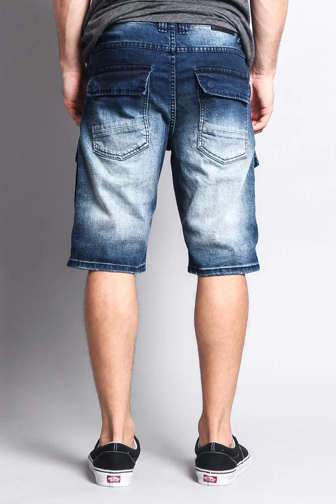 Special Wash Front Cargo Pocket Denim Shorts - Image 9
