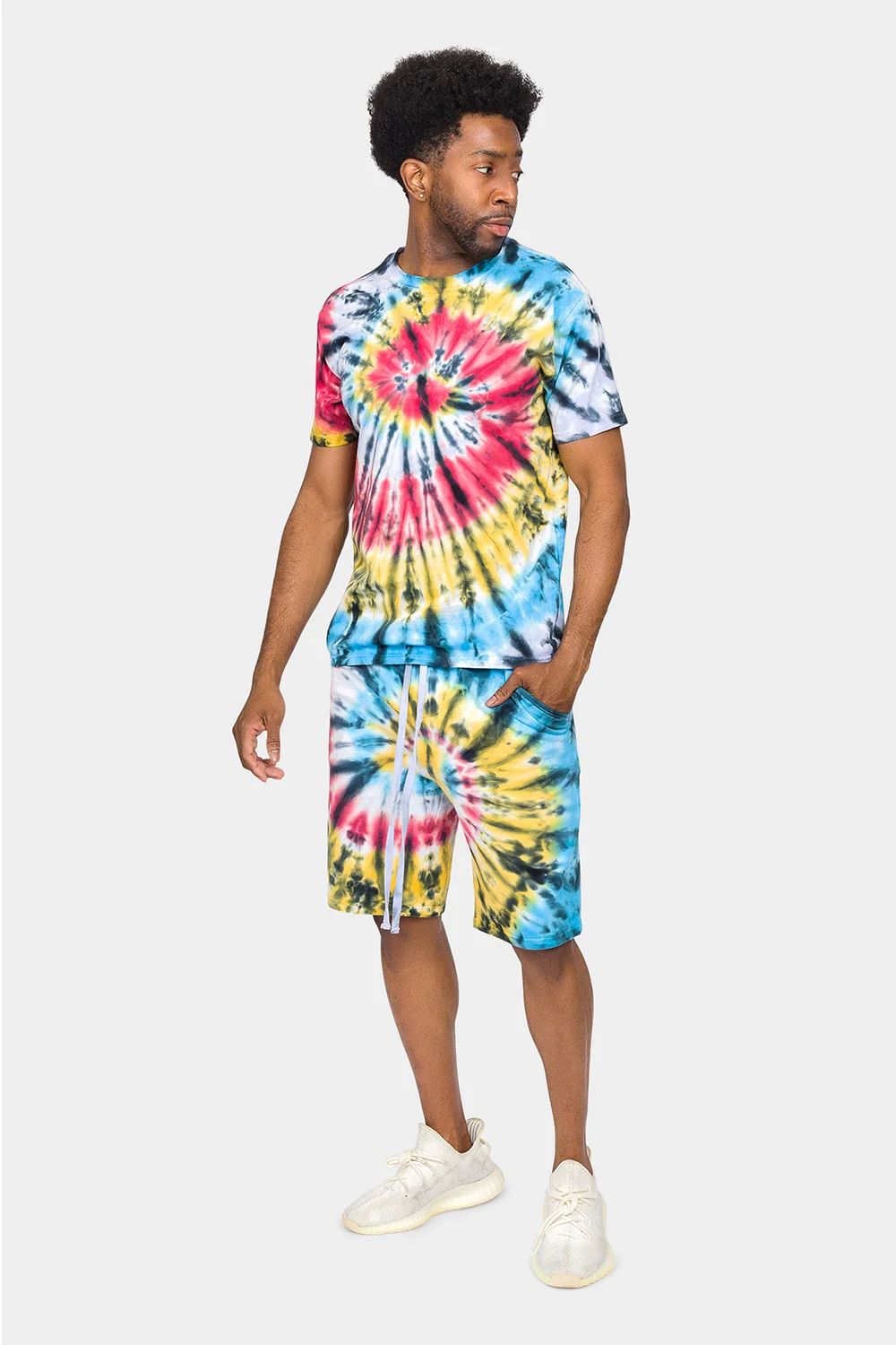 Swirl Tie Dye Cotton Shorts - Image 5