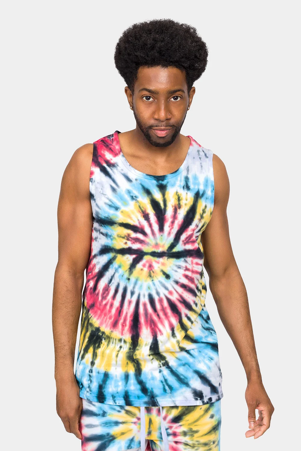 Swirl Tie Dye Cotton Tank Top Shorts Set - Image 5