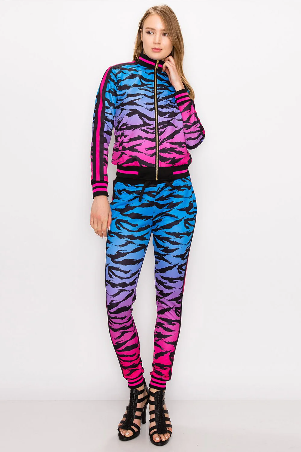 Ombre Gradient Tiger Stripe Tracksuit - Image 2