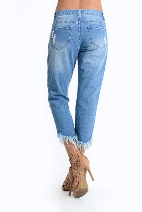 Torn Low-Rise Boyfriend Jeans - Image 3