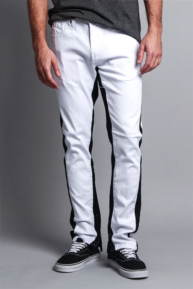 Track Style Zippered Skinny Jean with Accent Band - Image 19