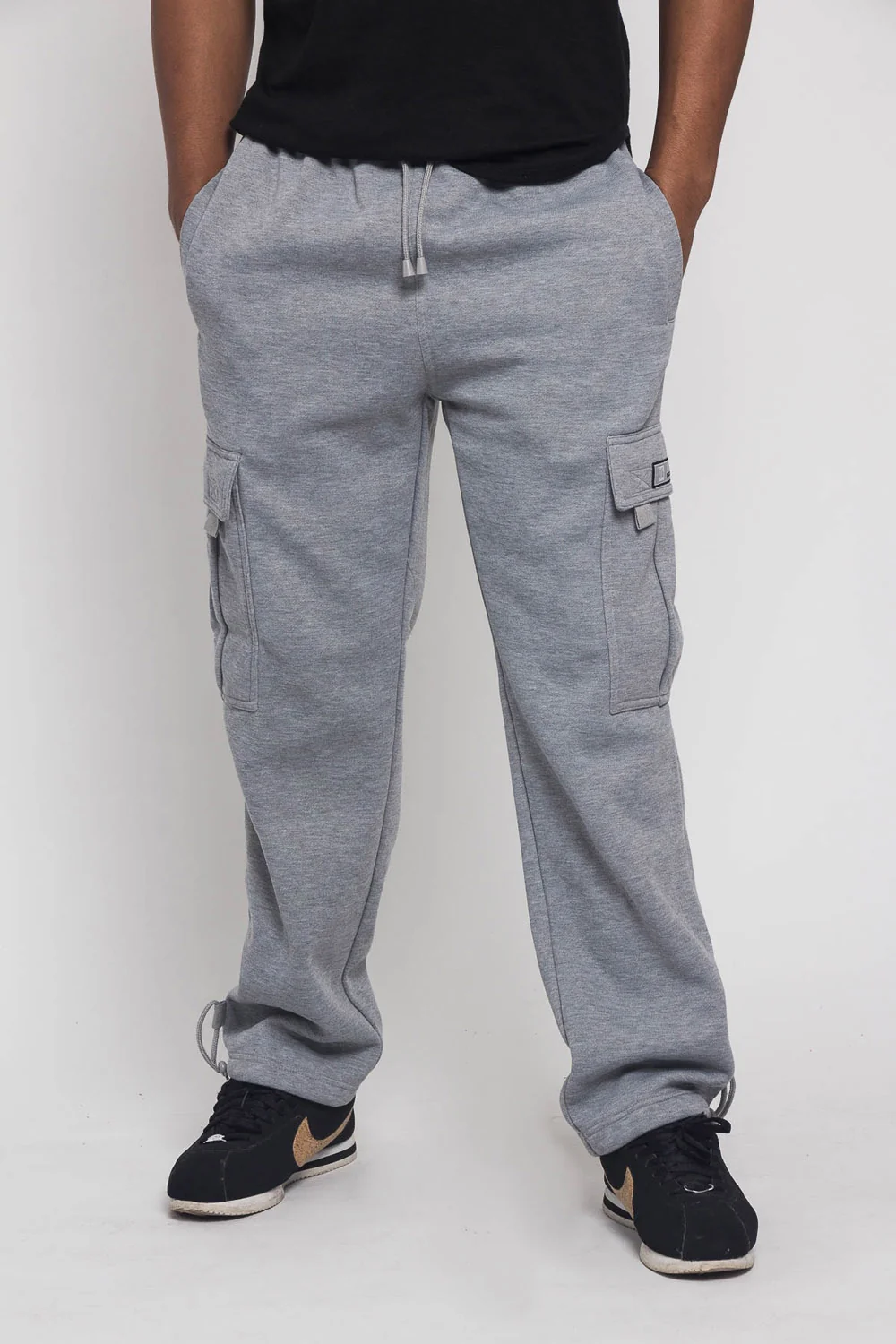 Victorious Men's Solid Fleece Heavyweight Cargo Sweat Pants - Image 37
