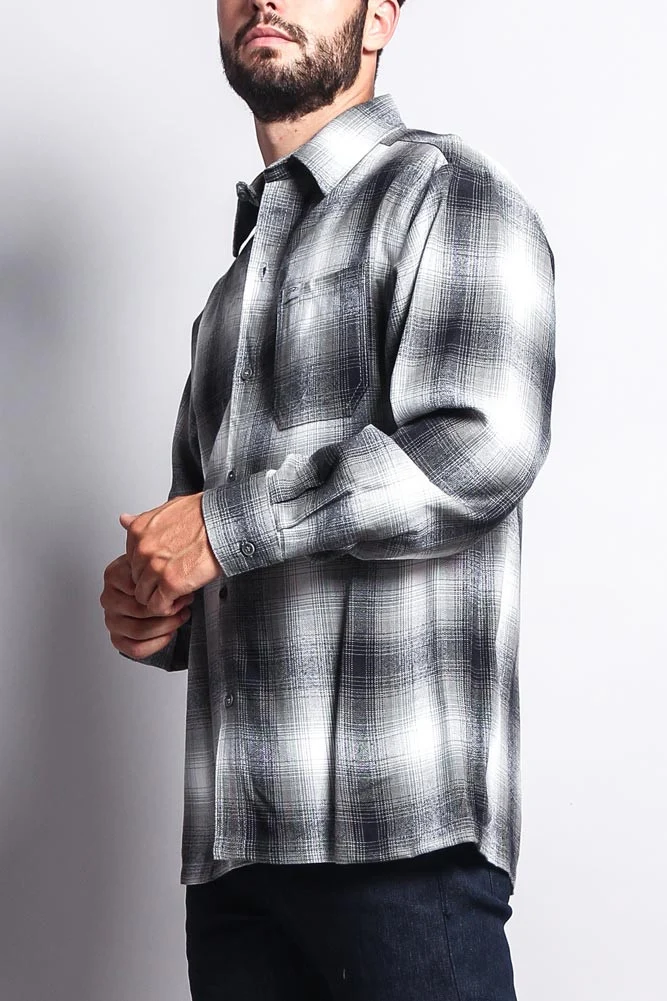 Western Casual Plaid Long Sleeve Button Up Shirt - Image 24