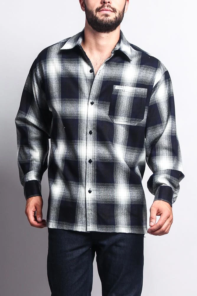 Western Casual Plaid Long Sleeve Button Up Shirt - Image 33