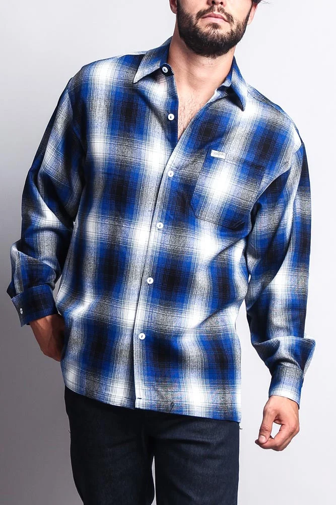 Western Casual Plaid Long Sleeve Button Up Shirt - Image 42