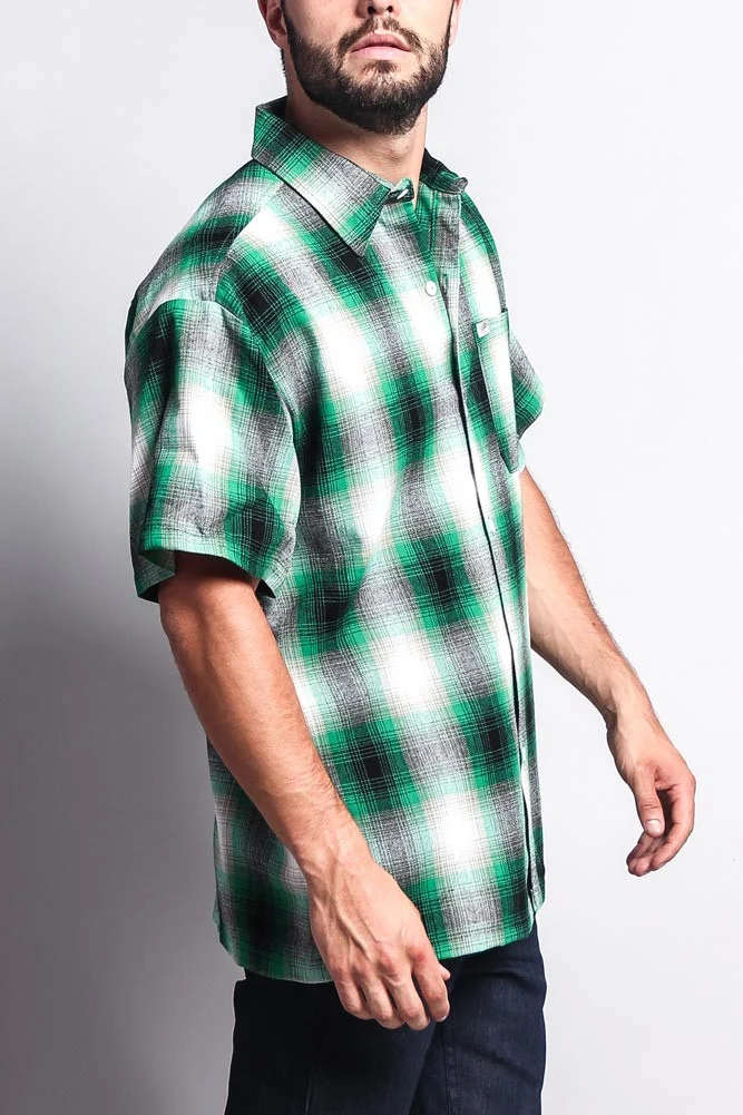 Western Casual Plaid Short Sleeve Button Up Shirt - Image 20