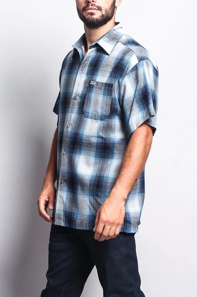 Western Casual Plaid Short Sleeve Button Up Shirt - Image 28