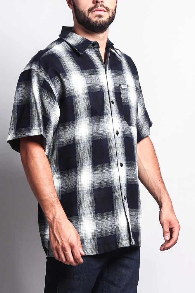 Western Casual Plaid Short Sleeve Button Up Shirt - Image 35