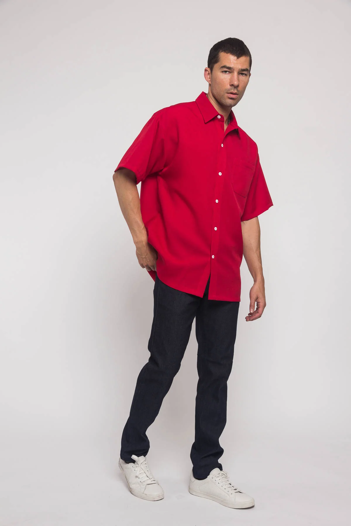 Western Casual Solid Short Sleeve Button Up Shirt - Image 18