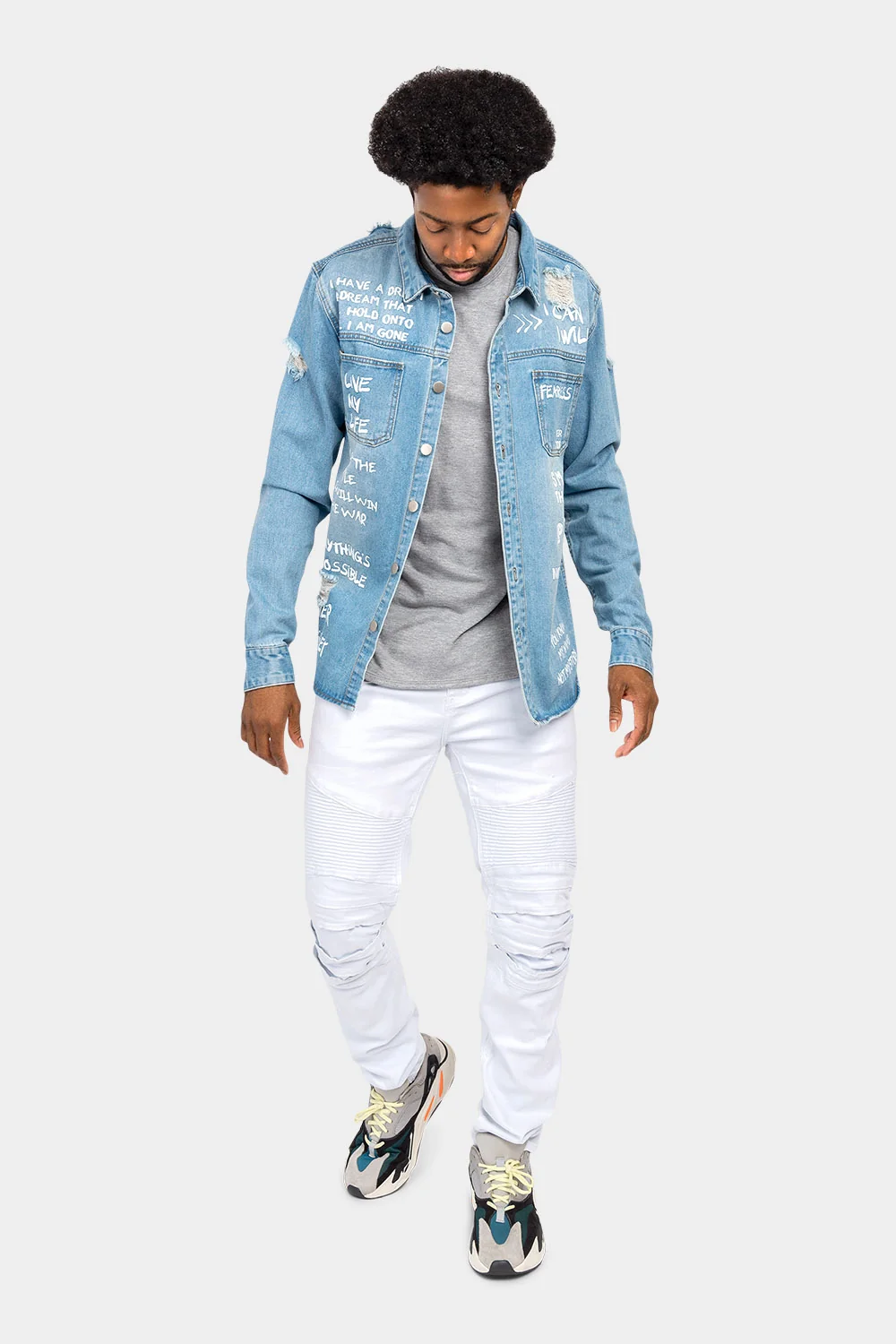 Who I am Button Down Denim Shirt Jacket - Image 10