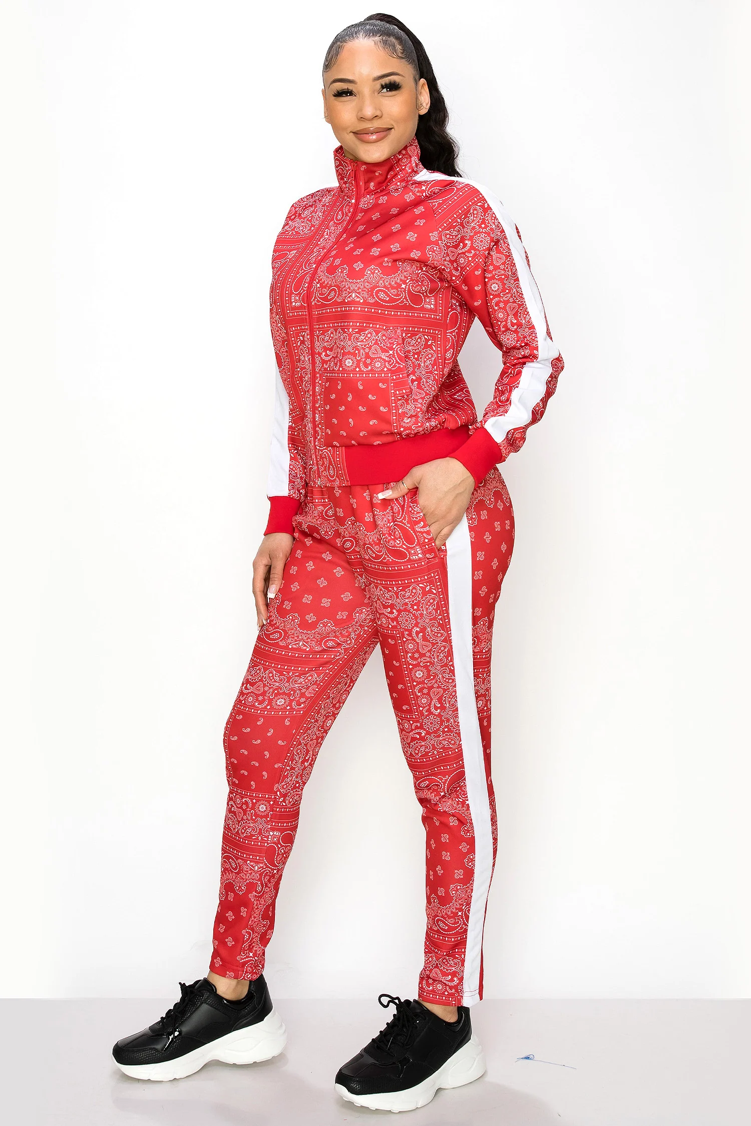 Women's Bandana Paisley Track Suits - Image 7