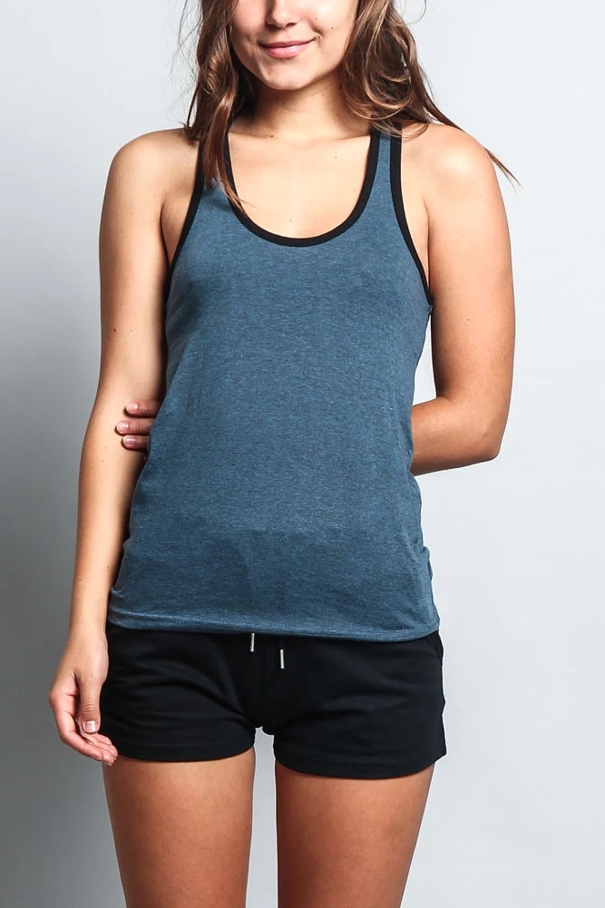 Women's Basic Contrast Piping Light Weight Tank Top (2-Pack) - Image 27