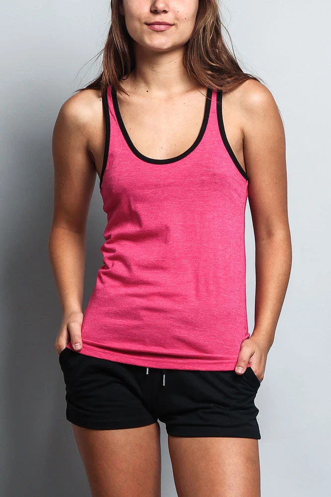 Women's Basic Contrast Piping Light Weight Tank Top (2-Pack) - Image 32