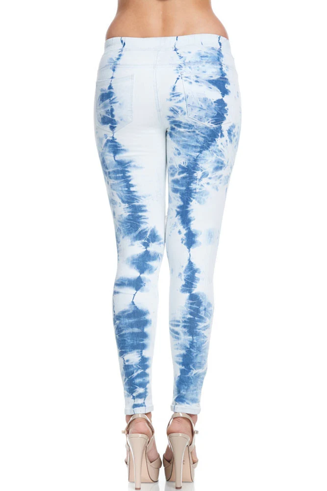 Women's Bleached Destroyed Skinny Denim Joggers - Image 8