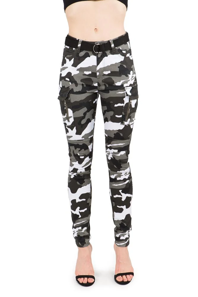 Women's Cargo Color Camo Skinny Pants - Image 16