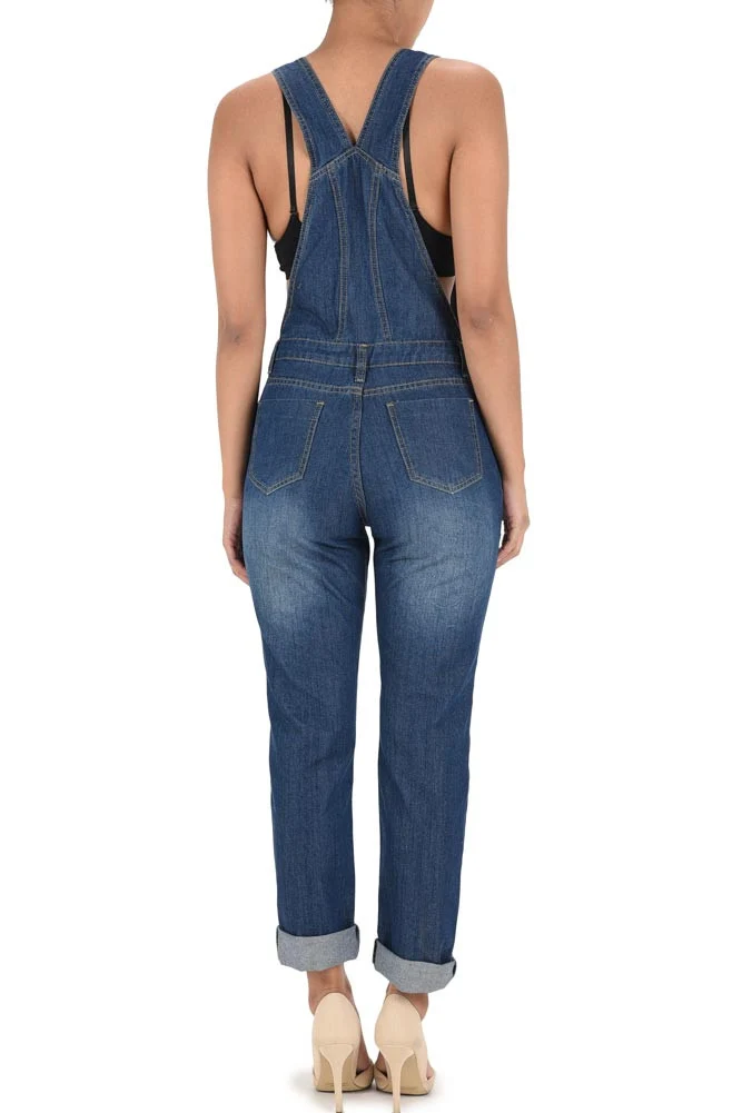 Women's Classic Style Skinny Overalls - Image 3