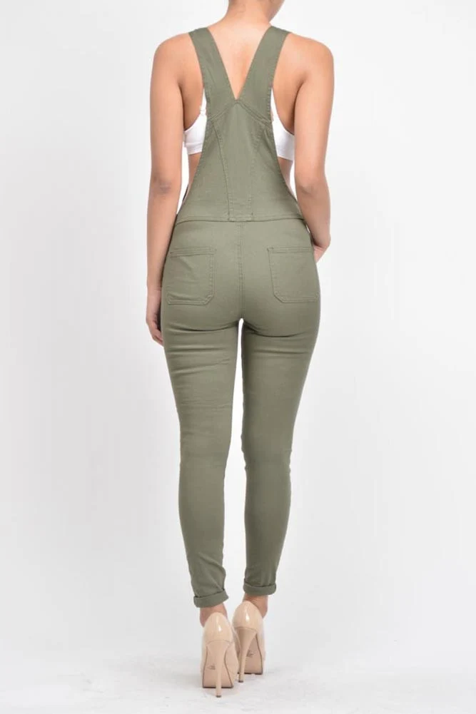 Women's Destroyed Skinny Overalls - Image 16