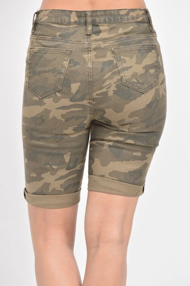 Women's Destroyed Skinny Shorts - Image 14