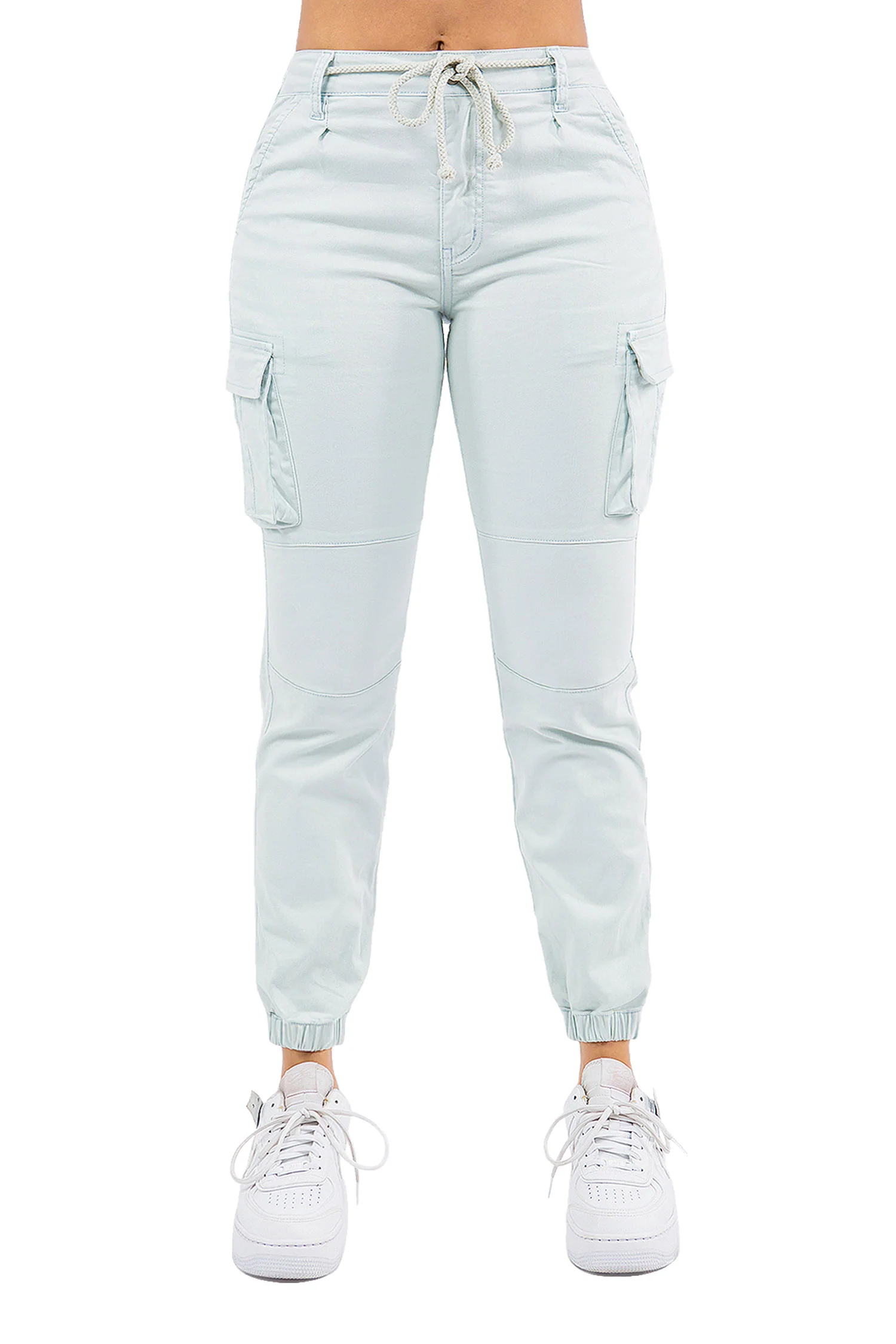 Women's Essential Basic Cropped Colored Cargo Joggers (New Colorways) - Image 11
