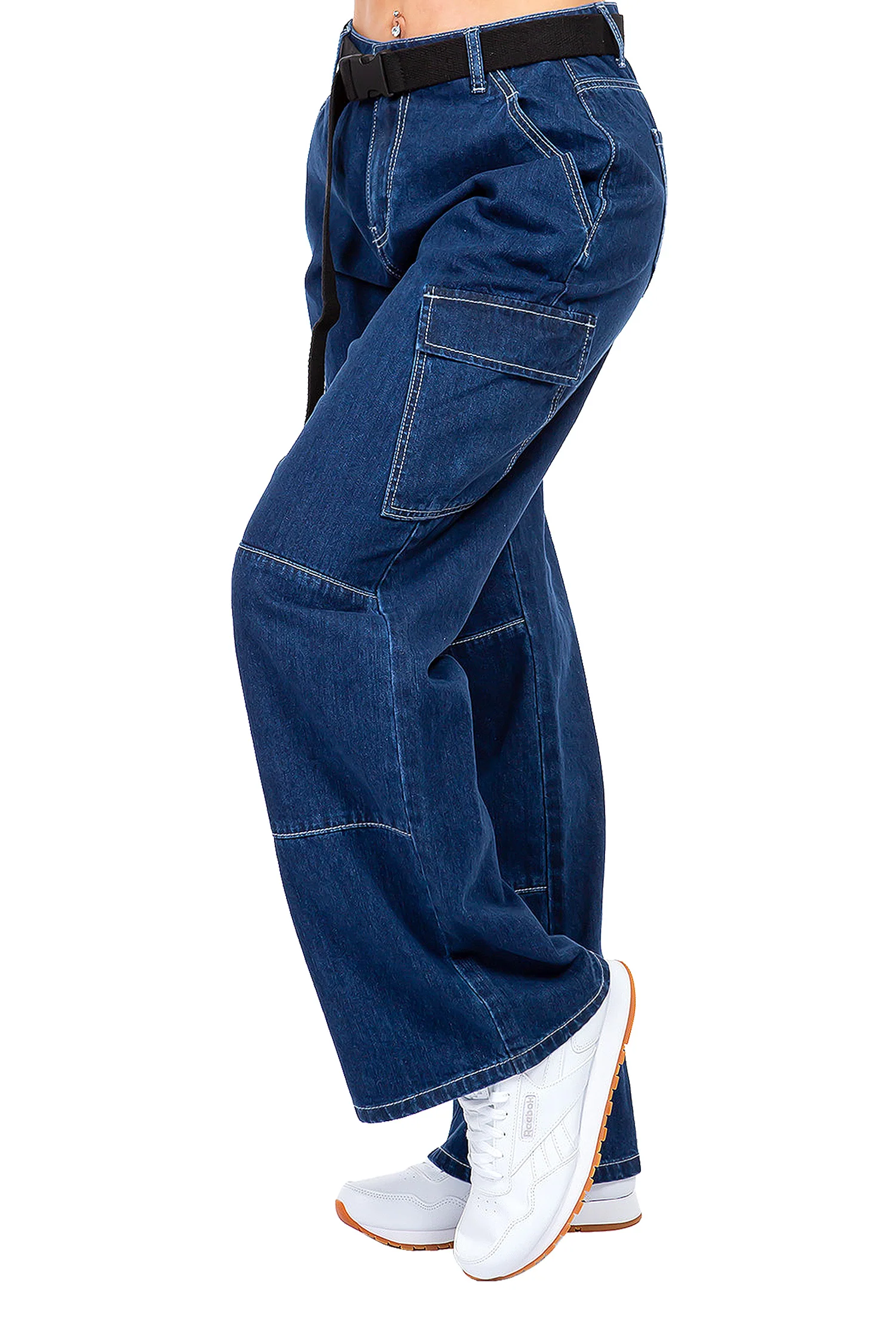 Women's Essential High Rise Carpenter Wide Leg Jeans - Image 12
