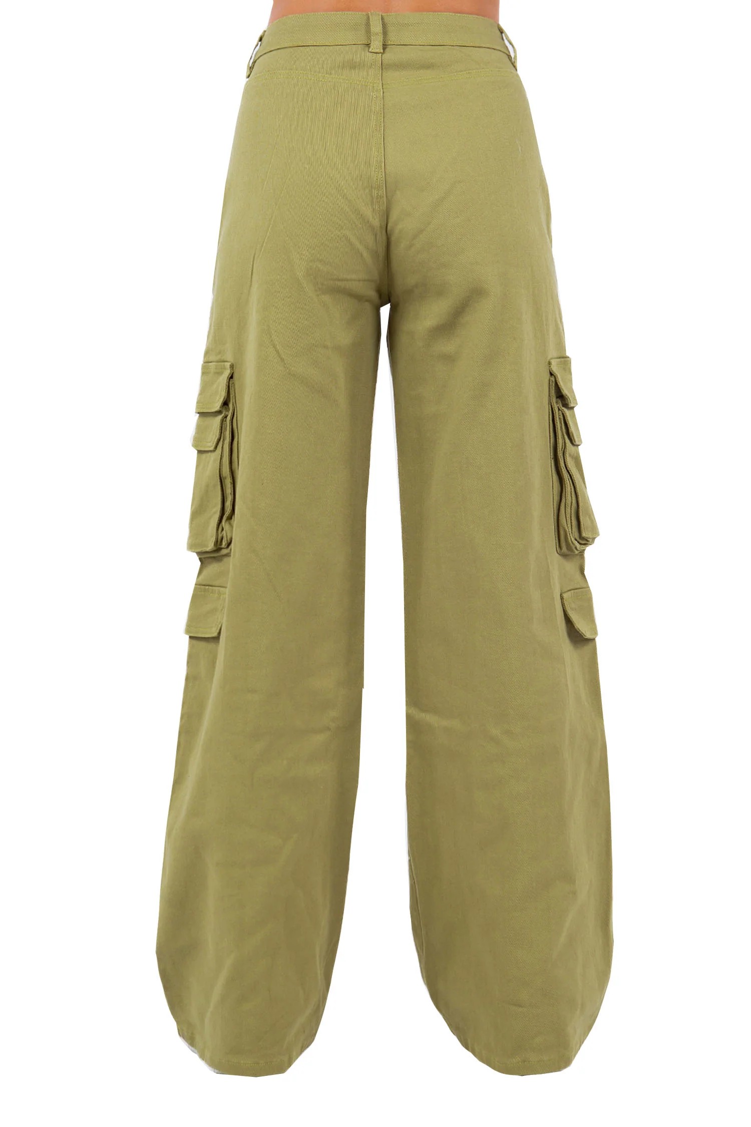 Women's Essential High Waist Multi Pocket Cargo Pants - Image 11