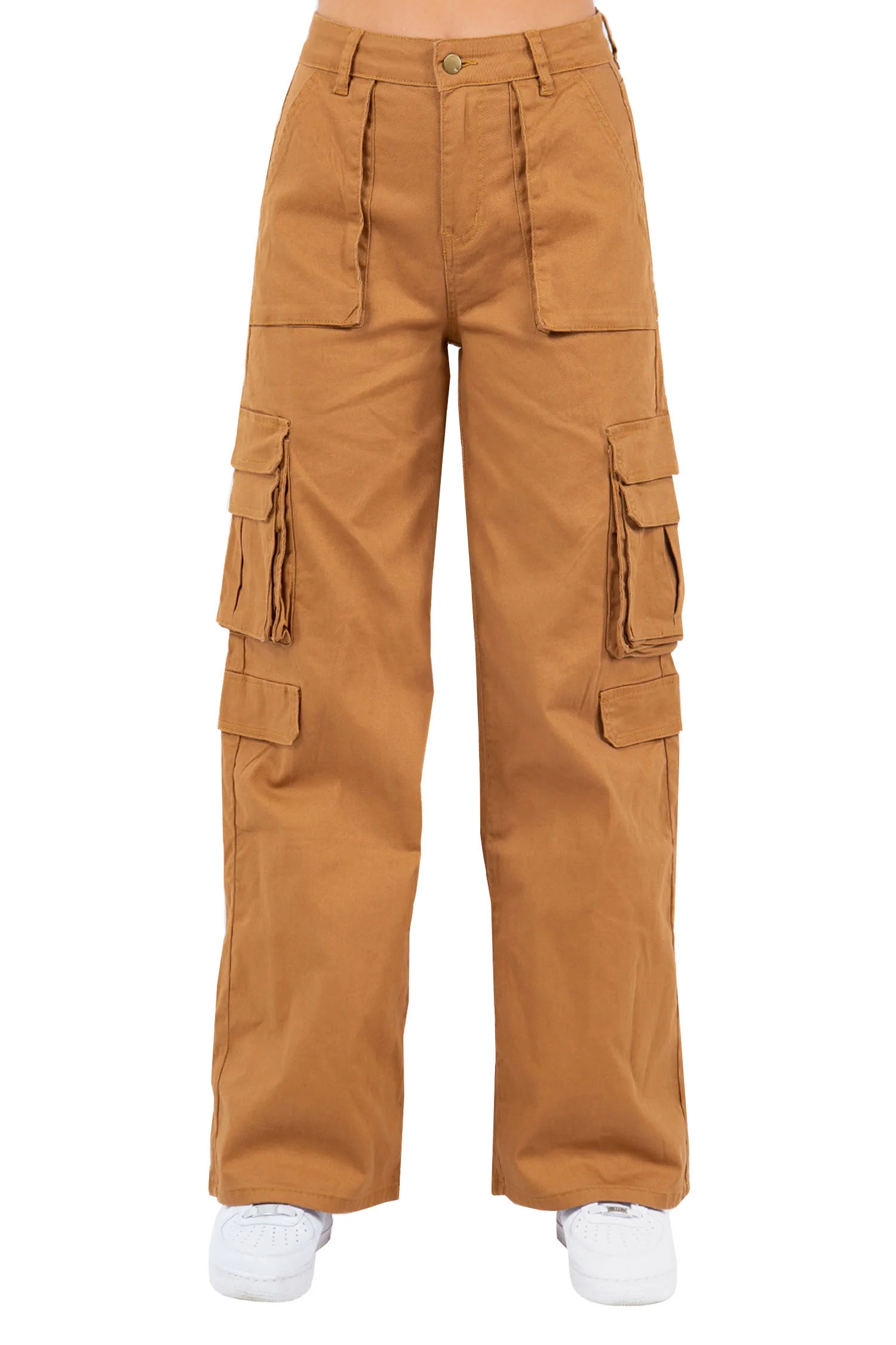 Women's Essential High Waist Multi Pocket Cargo Pants - Image 5