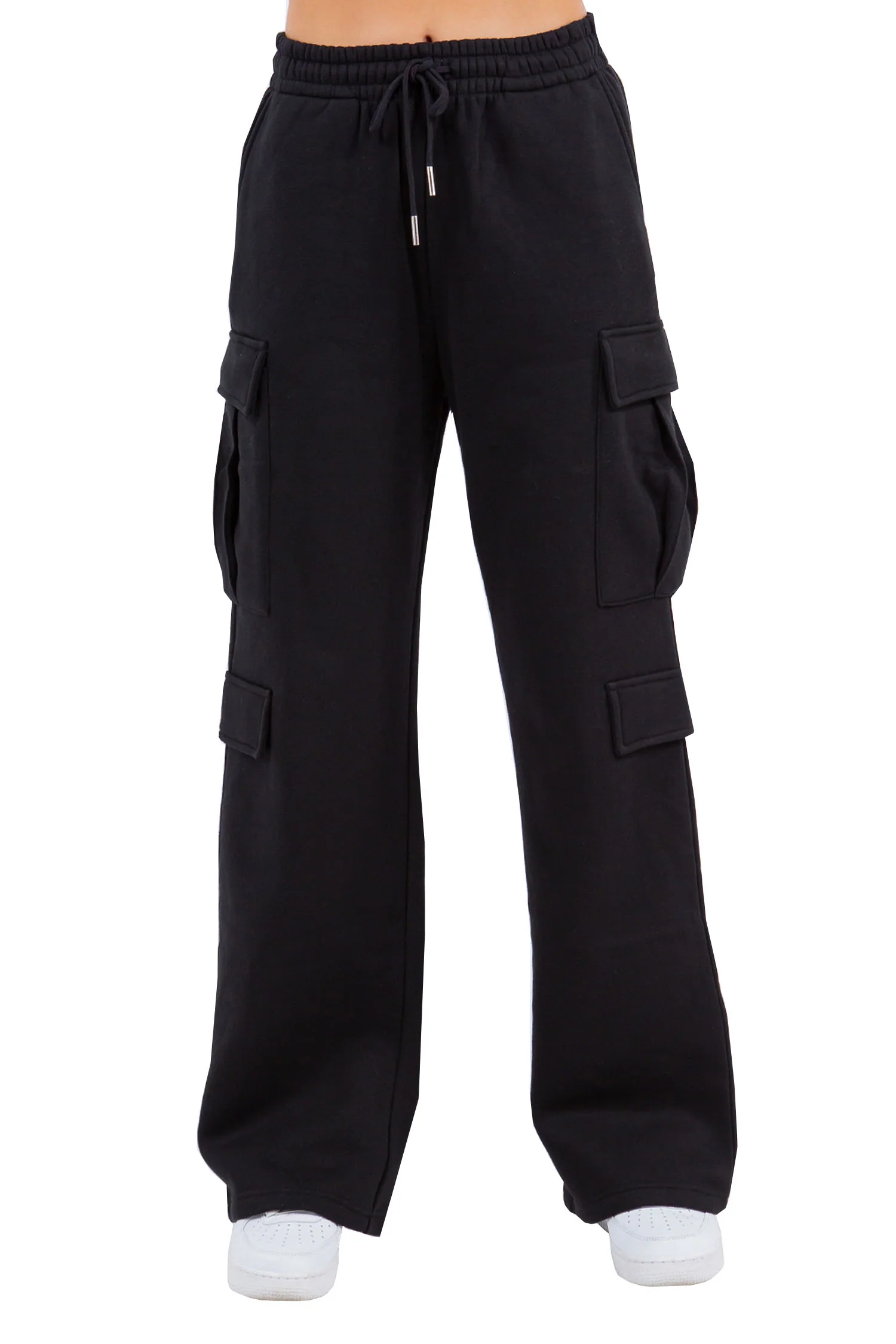 Women's Essential High Waist Wide Fit Cargo Sweat Pants - Image 6