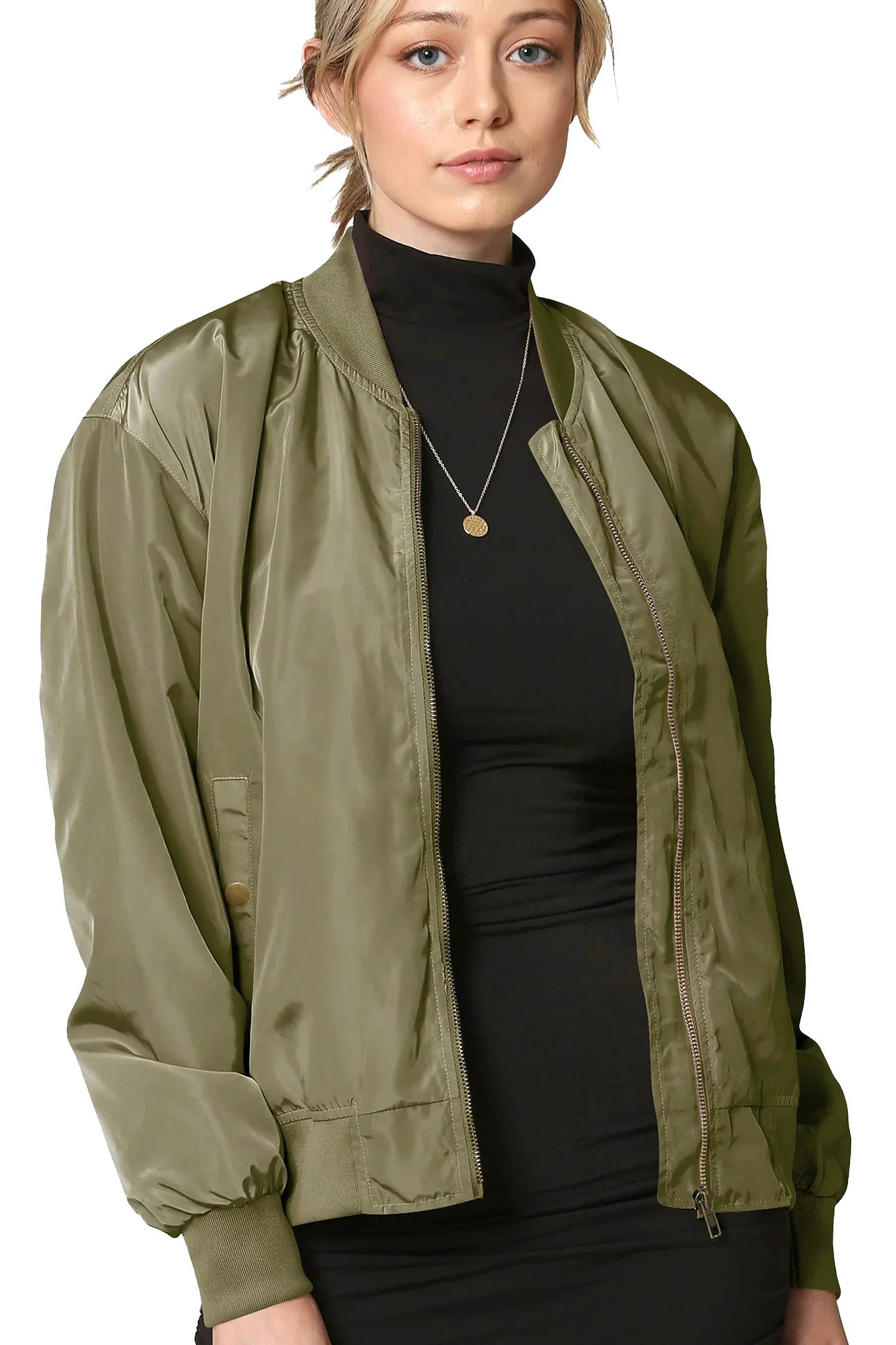 Women's Essential Lightweight Multi Pocket Windbreaker Bomber Jacket - Image 10