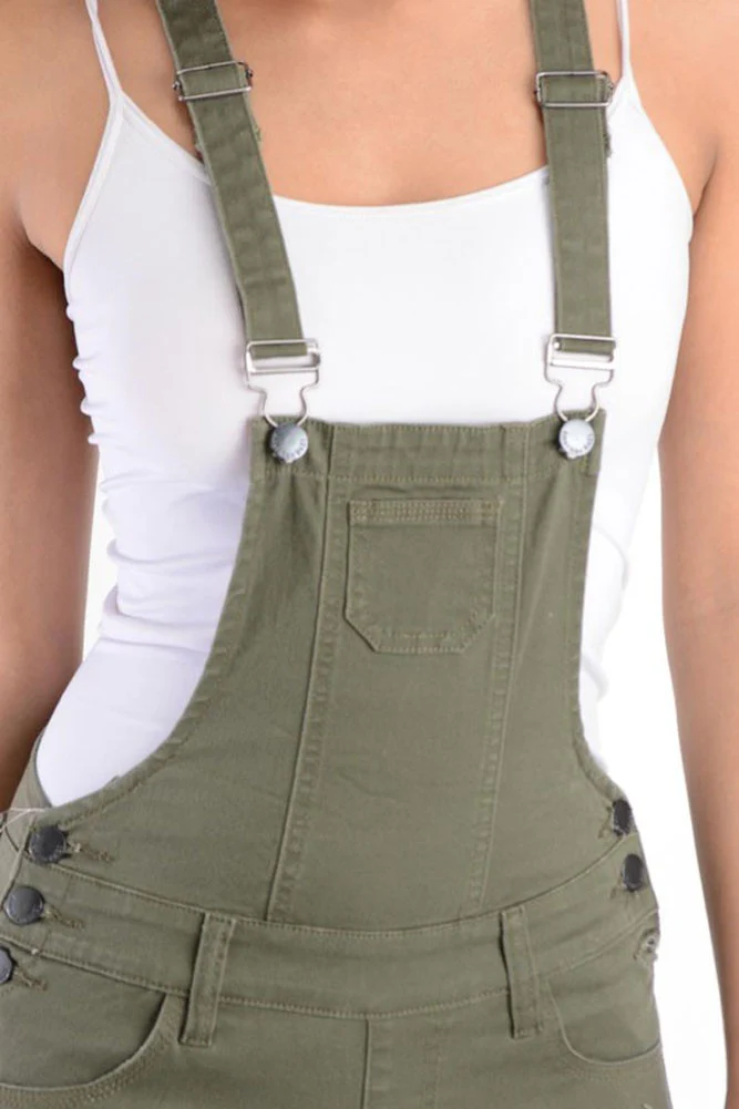 Women's Ripped Short Overalls - Image 13