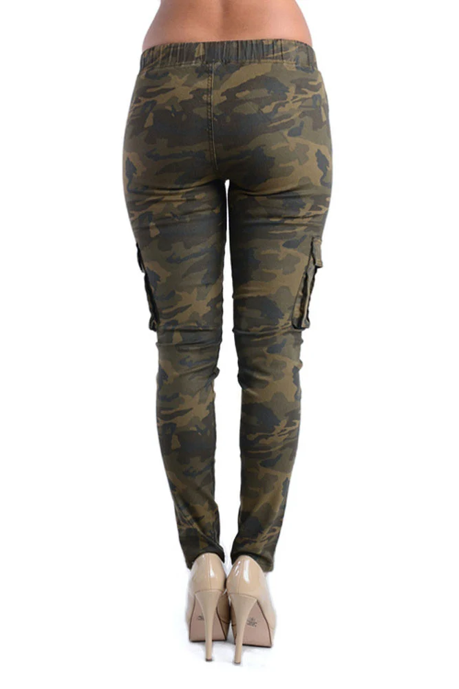 Women's Solid Skinny Cargo Jogger Pants - Image 11