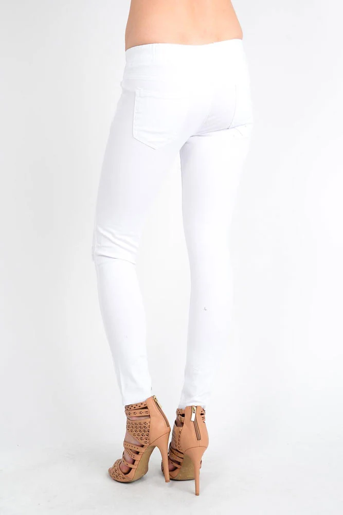 Women's Solid Torn Skinny Jogger Pants - Image 25