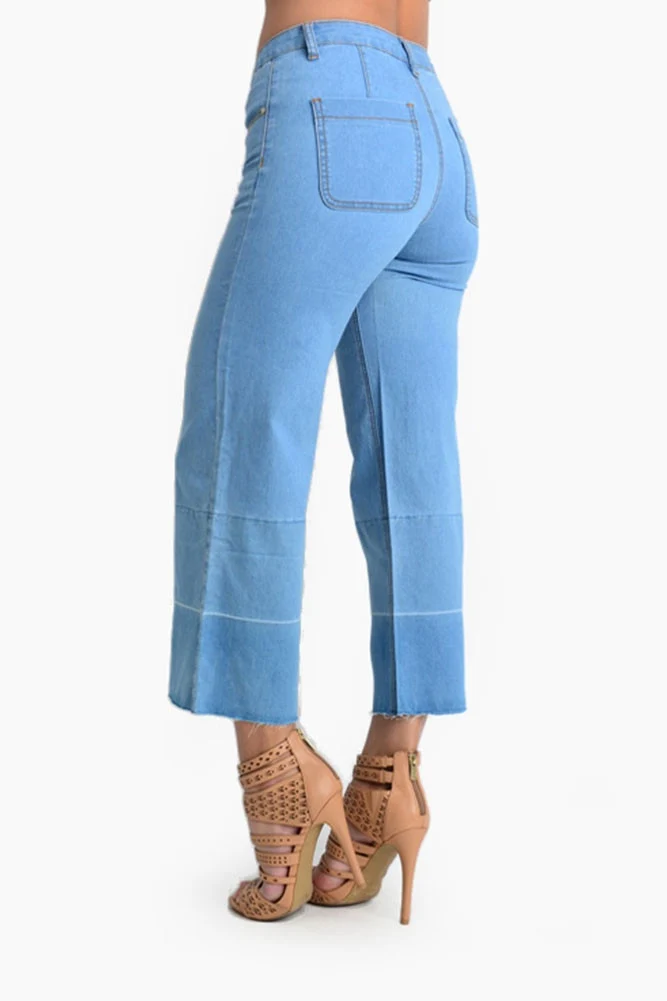 Women's Wide Denim Jeans - Image 4