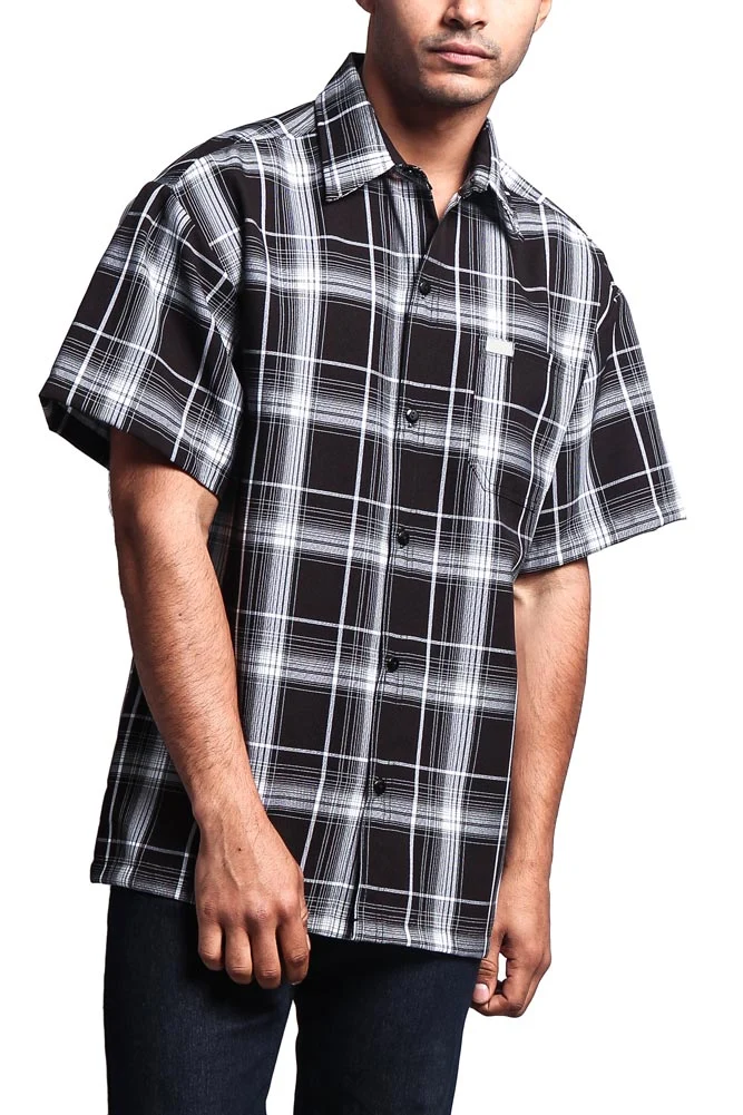 Western Casual Plaid Short Sleeve Button Up Shirt - Image 110