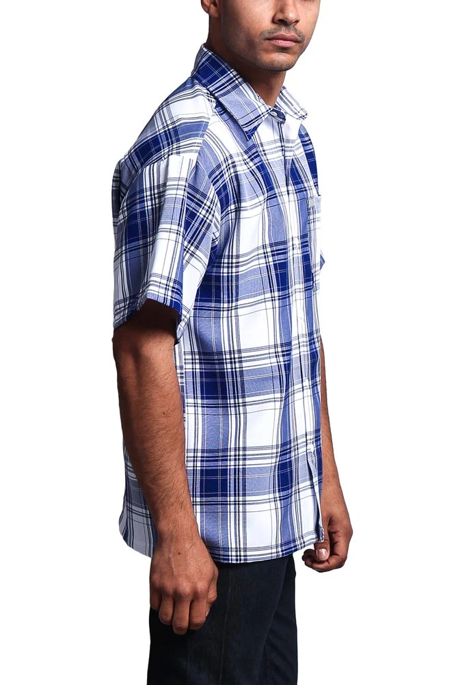 Western Casual Plaid Short Sleeve Button Up Shirt - Image 32