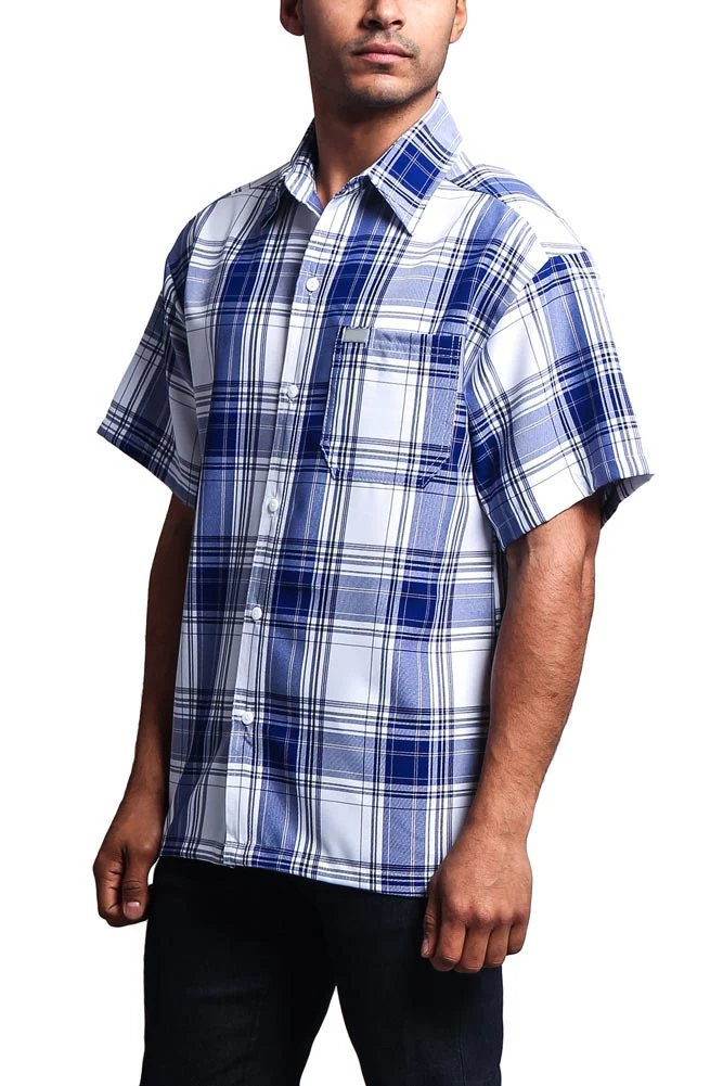 Western Casual Plaid Short Sleeve Button Up Shirt - Image 35