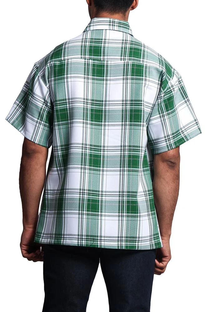 Western Casual Plaid Short Sleeve Button Up Shirt - Image 58