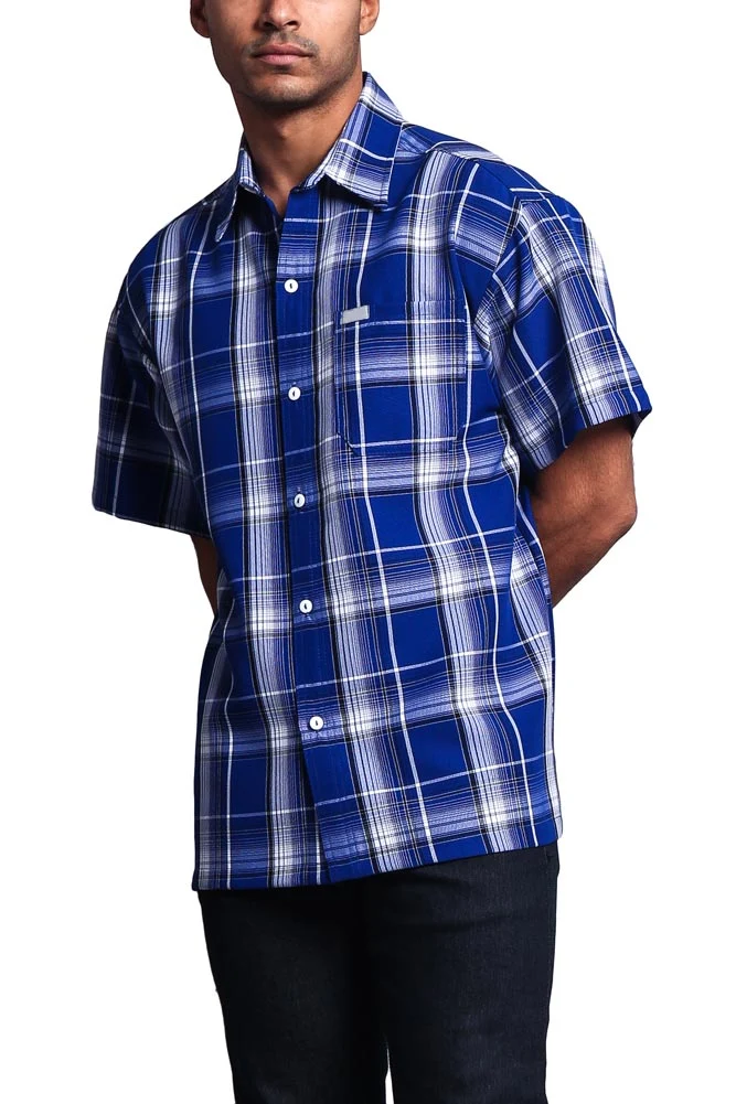 Western Casual Plaid Short Sleeve Button Up Shirt - Image 77