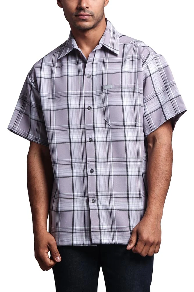 Western Casual Plaid Short Sleeve Button Up Shirt - Image 95
